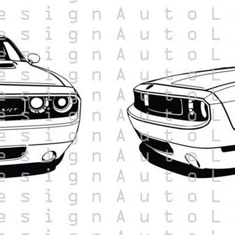 Dodge Challenger SRT Svg Pdf Dxf Eps Illustration Vector Automotive Stencil T-Shirt Craft ...