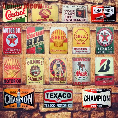 Motor Oil Plaque Vintage Metal Tin Signs Home Bar Pub Garage Gas ...