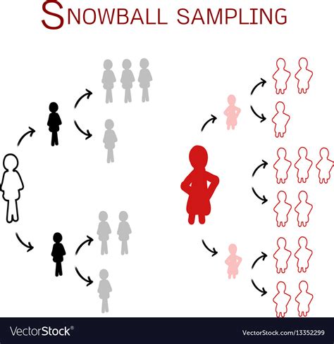 Snowball sampling the sampling methods Royalty Free Vector