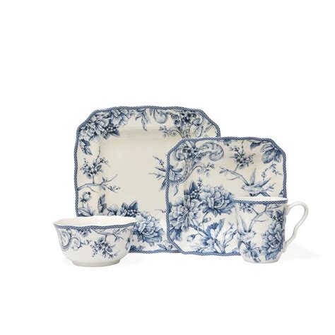 222 Fifth 16-Piece Blue Dinnerware in the Dinnerware department at Lowes.com