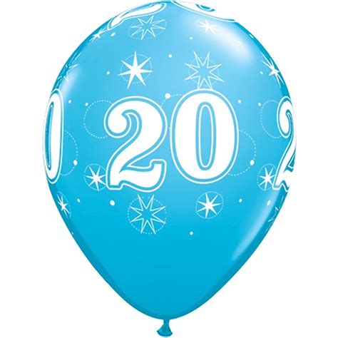 Qualatex – 20th Birthday Robin Egg Blue Diamond Latex Balloon – 25ct ...