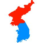 North and South Korea Flag Map No Jeju | Free SVG