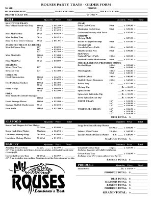 Fillable Online DATE ORDERED DATE NEEDED PICKUP TIME Fax Email Print - pdfFiller