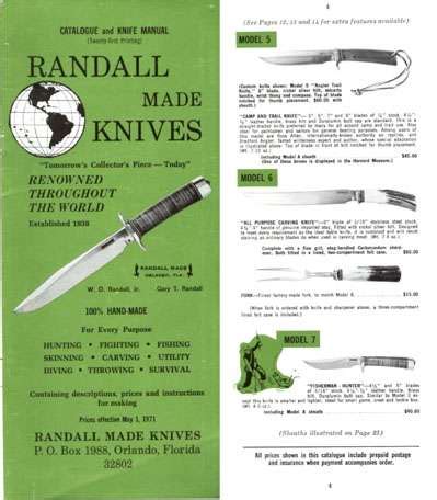 Randall Made Knives 1971 Catalog - Cornell Publications