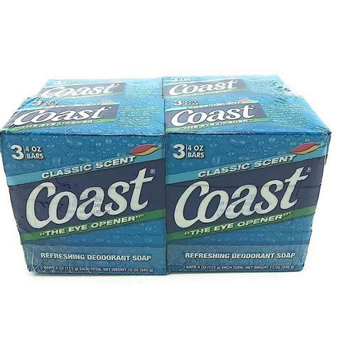 Coast Classic Scent Deodorant Bath Bar Soaps - Hydrating and Moisturizing, 4.12 Ounce / 12 Bars ...