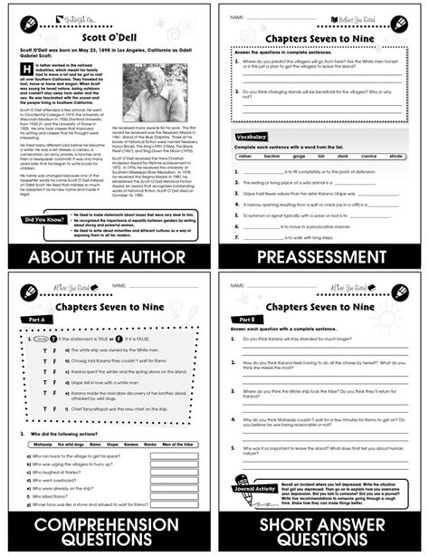 Island of the Blue Dolphins - Novel Study Guide - Grades 5 to 6 - eBook - Lesson Plan - CCP ...