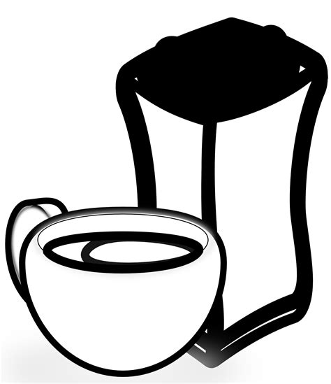 Coffee clipart black and white