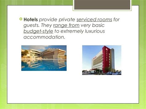 Types of accommodation