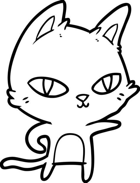 cartoon cat staring 12386014 Vector Art at Vecteezy