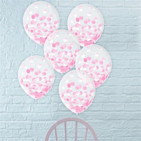 6ct, 12in, Metallic Pink Confetti Balloons | Party City