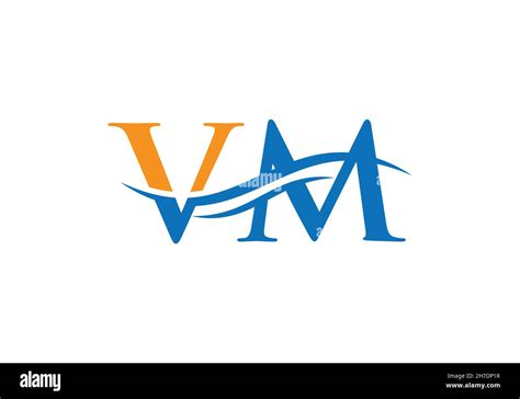 VM Logo design vector. Swoosh letter VM logo design. Initial VM letter ...