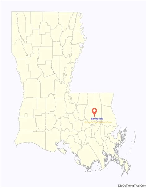 Map of Springfield town, Louisiana - Thong Thai Real