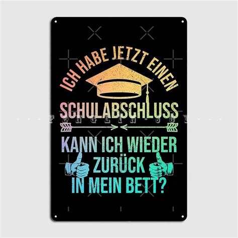 School Leaving Certificate Abi Realschule Abitur Metal Sign Cinema Living Room Living Room ...