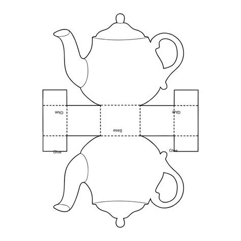 Printable Teapot Templates | Paper tea cups, Free printable crafts, Gift box template