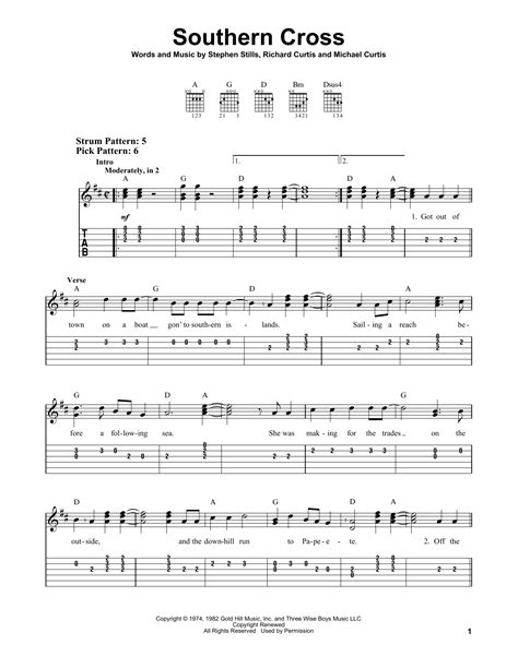 Southern Cross by Crosby, Stills & Nash - Easy Guitar Tab - Guitar ...