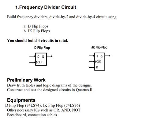 Solved 1.Frequency Divider Circuit Build frequency dividers, | Chegg.com