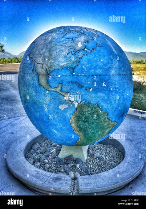 A stone globe sculpture at the Tropic of Cancer in Baja California, Mexico Stock Photo - Alamy