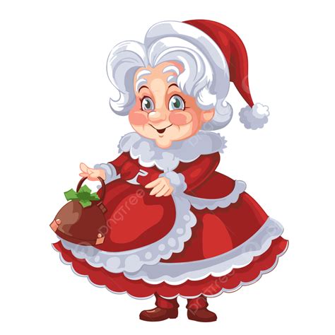 Cartoon Mrs Claus Clipart Santa Clause Female Cartoon In Red Coat ...