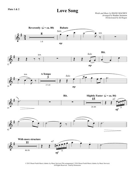 Love Song - Flute 1 & 2 Sheet Music | Heather Sorenson | Choir ...