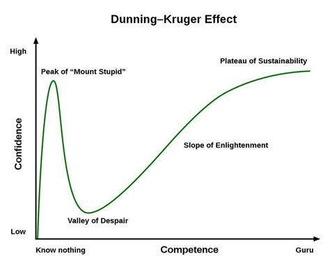 This Dunning-Kruger graph fits programming confidence well. I miss my ...