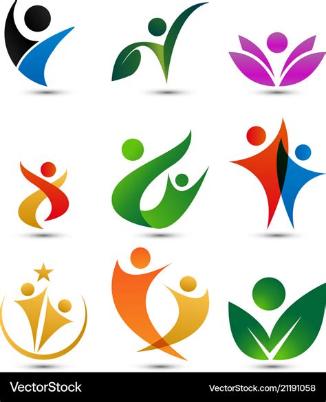 Collection wellness people logo design template Vector Image