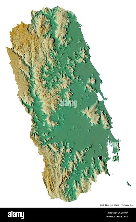 Shape of Bình Định, province of Vietnam, with its capital isolated on ...