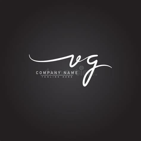 Initial Letter VG Logo - Handwritten Signature Style Logo Stock Vector - Illustration of graphic ...
