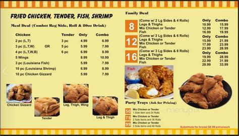 Louisiana Chicken Menu | semashow.com