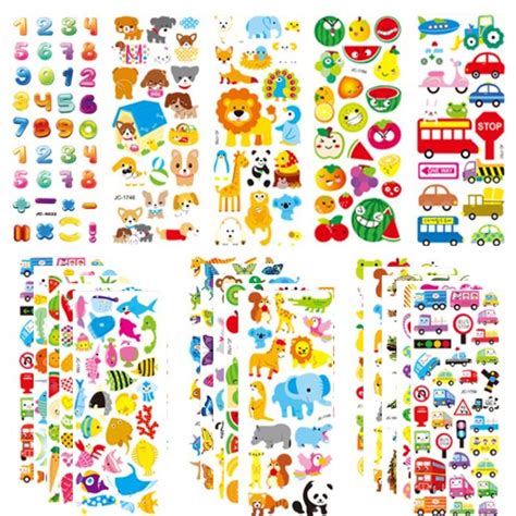 3D Stickers for Kids & Toddlers 500+ Puffy Stickers Variety Pack for ...