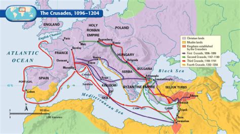 Map of The Crusades, 1096-1204[[MORE]] The... - Maps on the Web