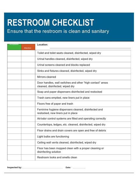 49 Printable Bathroom Cleaning Checklists [Word] ᐅ TemplateLab ...