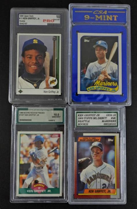 (4) Ken Griffey Jr Rookie Cards Auction