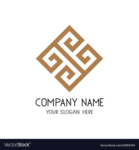 Greek key logo symbol for business company Vector Image