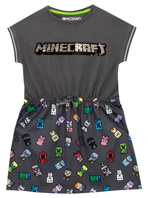 Minecraft Girls Short Sleeve Dress Sizes 6-14 - Walmart.com