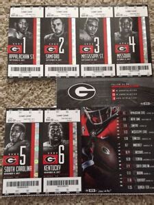 2017 GEORGIA BULLDOGS COLLEGE FOOTBALL SEASON TICKET STUB COMPLETE SHEET | eBay