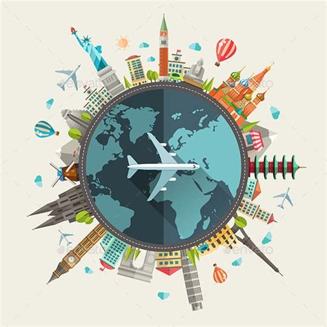 Travel Around the World Illustration | Travel illustration, Travel ...