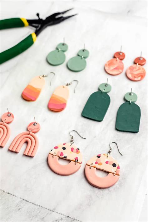 How to make DIY clay earrings with easy polymer clay and a in-depth tutorial | Polymer clay ...