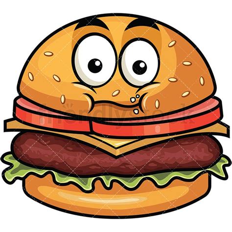 Chewing Hamburger Emoji Cartoon Vector Clipart - FriendlyStock | Cartoons vector, Burger drawing ...