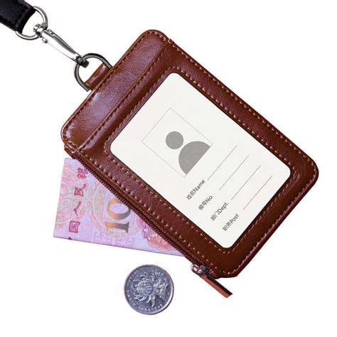 Premium Wallet PU Leather ID Card Holder | ID Badge Holder with Zipper