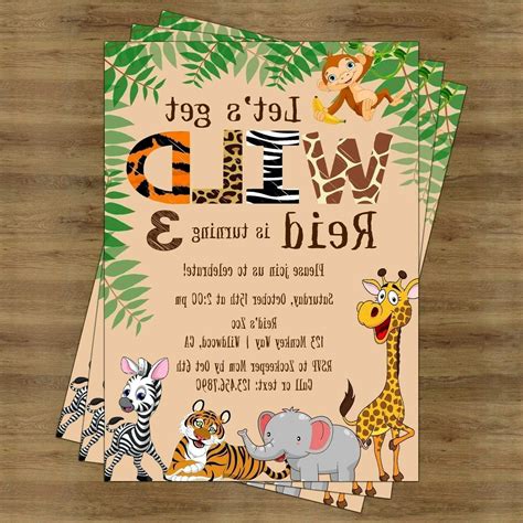 Zoo Birthday Party Invitation Template - Cards Design Templates