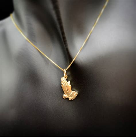 10K Gold Praying Hands Pendant,praying Hands Charm,gold Praying Hands ...