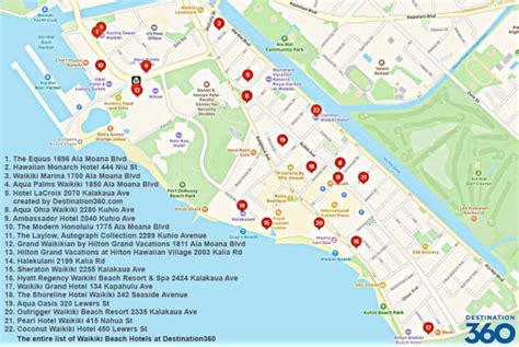 Waikiki Beach Hotels Map Of Waikiki Beach Hotels | Beach Map