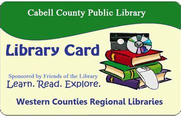 Cabell County Public Library (West Virginia) | Library card, Library ...