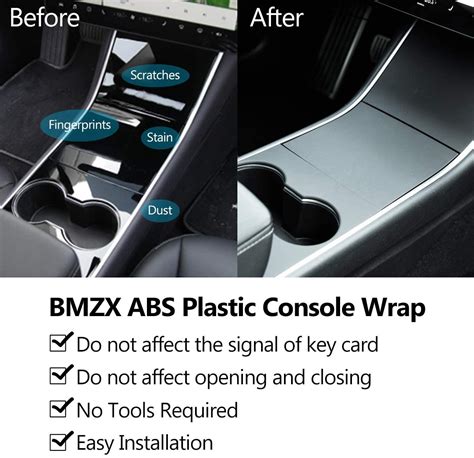 Tesla Model 3 Model Y Center Console Wrap ABS Matte Black Console Cover ...