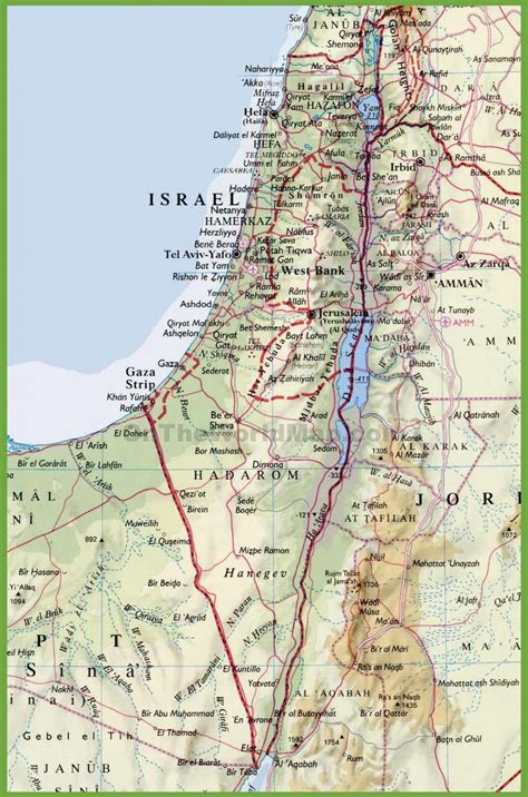 Israelin kartta - Israelin kaupunkeja kartta (Länsi-Aasia - Aasia)