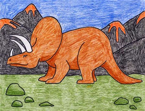 Draw a Triceratops · Art Projects for Kids