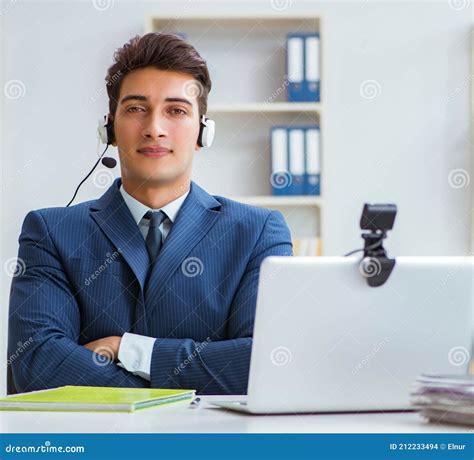 Young Help Desk Operator Working in Office Stock Photo - Image of desk, assistant: 212233494