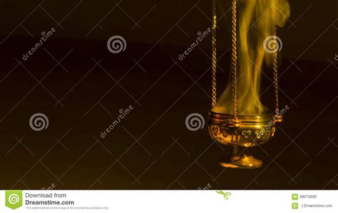 Incense in a thurible stock photo. Image of spiritual - 58070608