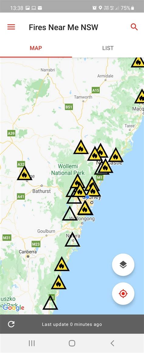 How far is 5km from my Home? Using the NSW Fires Near Me app to help!