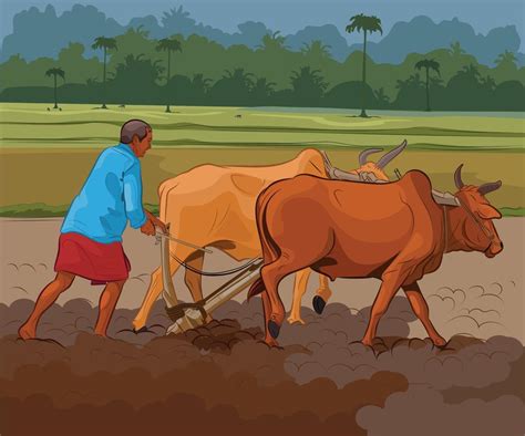 Indian farmer working in village agriculture 8908668 Vector Art at Vecteezy